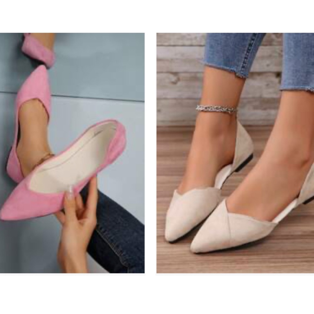 Beige pair & Pink pair flats